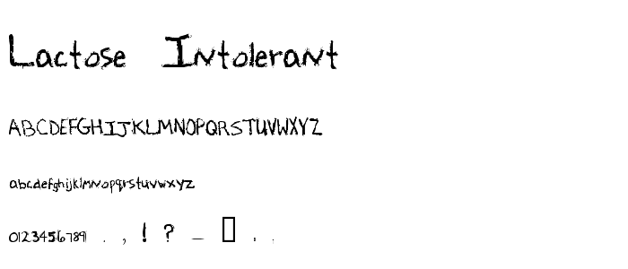 Lactose Intolerant font